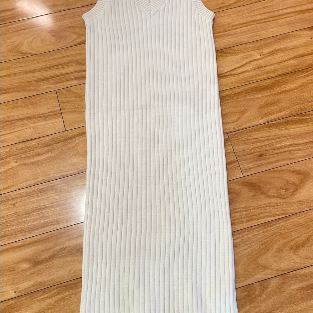 Zara Cream Sheath Midi Dress